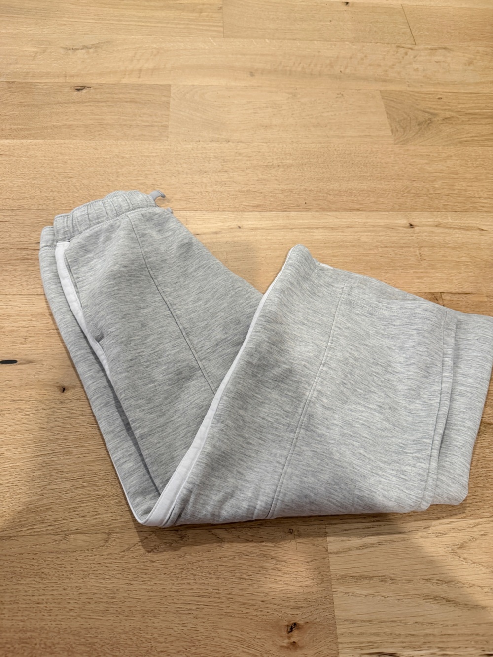 abercrombie kids Light Gray Jogger Sweatpants with White Side Trim